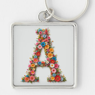Blumenalphabet Buchstabe A entworfen mit farbenfro Schlüsselanhänger