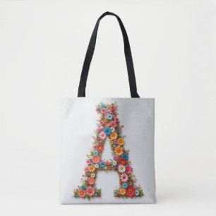 Blumenalphabet Buchstabe A entworfen mit farbenfro Tasche