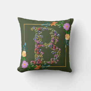 Blumenalphabet Buchstabe B Kissen