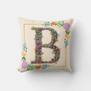 Blumenalphabet Buchstabe B Kissen