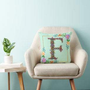 Blumenalphabet Buchstabe F Kissen