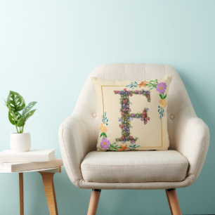 Blumenalphabet Buchstabe F Kissen