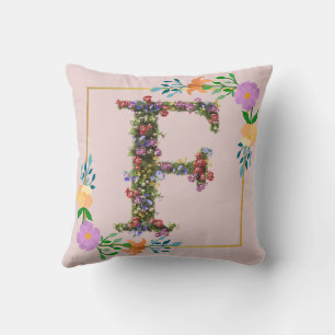 Blumenalphabet Buchstabe F Kissen