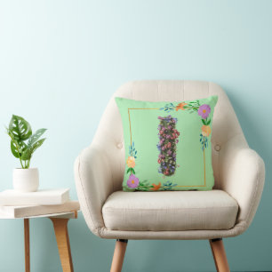 Blumenalphabet Buchstabe I Kissen