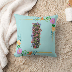 Blumenalphabet Buchstabe I Kissen