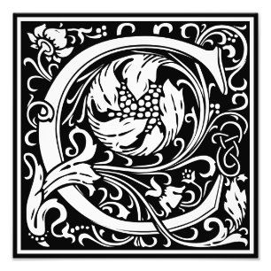 Blumenalphabet Monogramm Buchstabe C Fotodruck