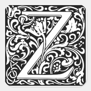 Blumenalphabet Monogramm Buchstabe M  Quadratischer Aufkleber