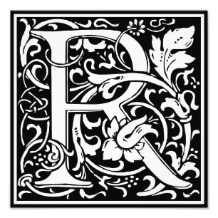 Blumenalphabet Monogramm Buchstabe R Fotodruck