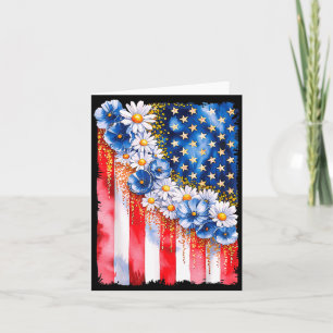 Blumenamerikanische Flagge 4. Juli Patriotisches M Karte