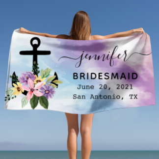 Blumenanker Junggeselinnen-Abschied Bridesmaid-Ges Strandtuch