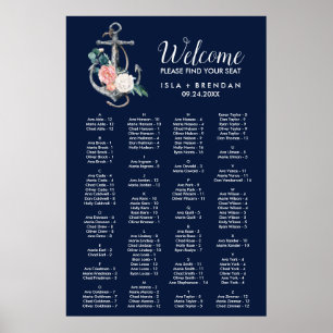 Blumenanker-Sommer-Alphabetisierungsplan der Marin Poster