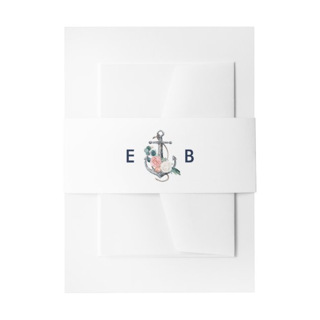 Blumenanker Sommerhochzeit Einladung Bauchband Einladungsbanderole (Vorderseite Beispiel)