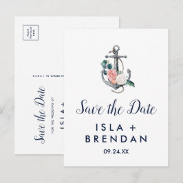 Blumenanker | Summer Save the Date Postcard Einladungspostkarte