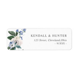 Blumenanschrift in blau und grün