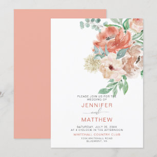 BlumenApricot Floral Bouquet - Apricot Zurück  Einladung