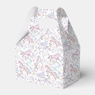BlumenAquarell-Einhorn-Muster Geschenkschachtel