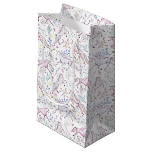 BlumenAquarell-Einhorn-Muster Kleine Geschenktüte