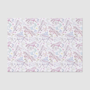 BlumenAquarell-Einhorn-Muster Seidenpapier