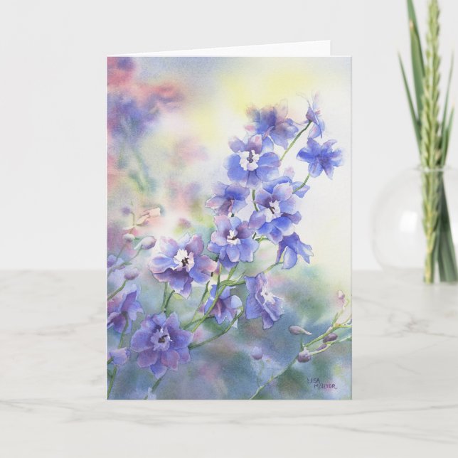 BlumenAquarell-Gruß-Karte Karte (Vorderseite)