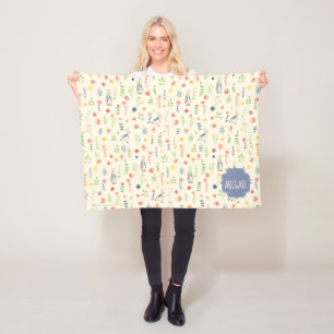 BlumenAquarell-Muster Peter-Kaninchen- Fleecedecke