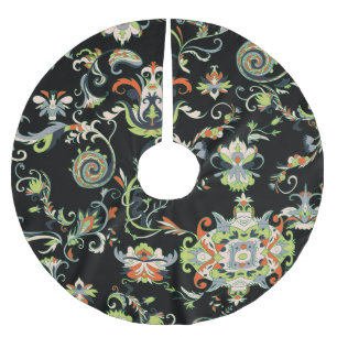 Blumenarabische Ornamente: Nahtlos traditionell Polyester Weihnachtsbaumdecke