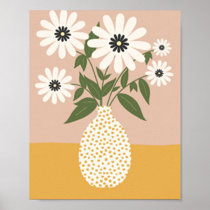 Blumenarrangement in Vasen 03 Gelb Poster