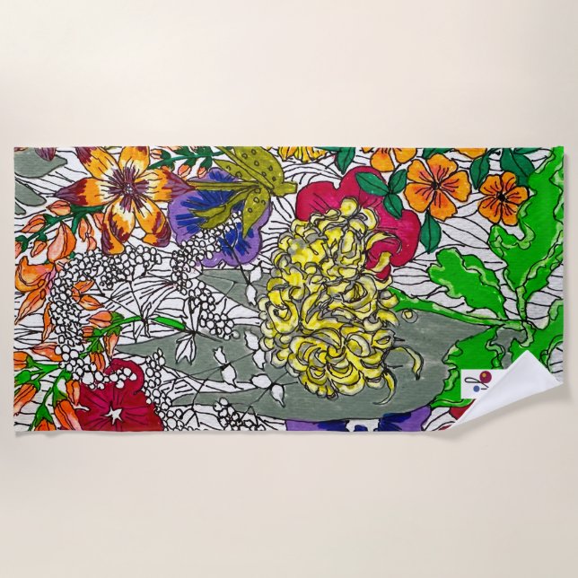 Blumenarrangier-Strandtuch Strandtuch (Vorderseite)