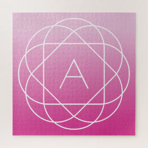 Blumenartiges geometrisches Monogramm Rosa schat