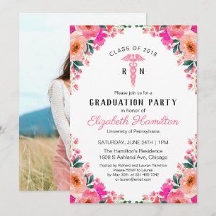 Blumenärztliche Krankenpflege Schule Grad Party Fo Einladung