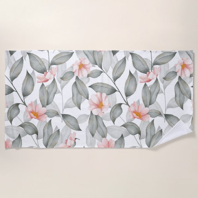 Blumenästhesie Strandtuch (Vorderseite)