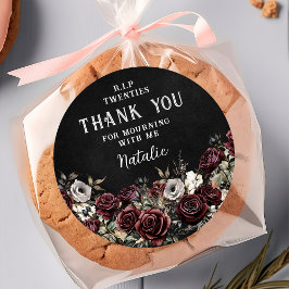 Blumenaufkleber 20. Geburtstagsaufkleber Runder Aufkleber