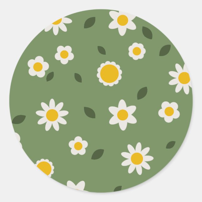 Blumenaufkleber - Blende und Stick Runder Aufkleber (Vorderseite)