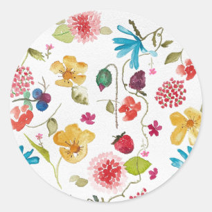 Blumenaufkleber Runder Aufkleber