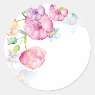 Blumenaufkleber Runder Aufkleber