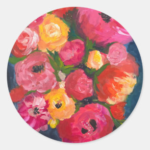 Blumenaufkleber Runder Aufkleber