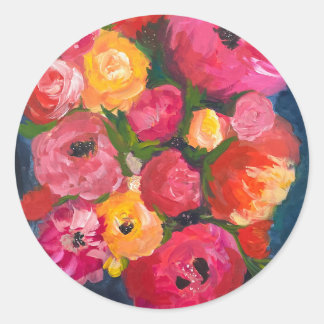 Blumenaufkleber Runder Aufkleber