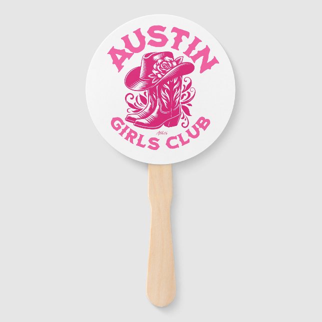Blumenaustin Bachelorette Cowgirl Fächer (Vorderseite)