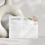 Blumenausweis im Sommer Postkarte<br><div class="desc">Blush rosa und schlaue grüne Aquarellkarte mit Blumenrezeptur, die zu unseren eleganten Blumenduschen im Mittelsommer passt.</div>