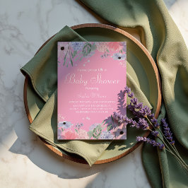 Blumenbaby-Dusche - Elegante Aquarellfarben-Blume Einladung