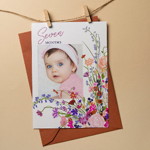 Blumenbaby Monthly Meilenstein Hängekarte Foto Einladung