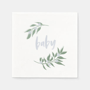 BlumenBabyparty der Kranz-Baby-Blau-Servietten-  Serviette