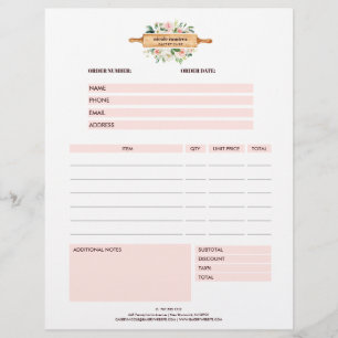 Blumenbäckerei Nudelholz Patisserie Bestellformula Flyer