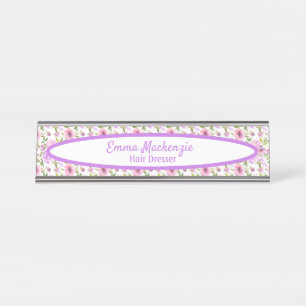 Blumenbahnhof Lila Rosa Blume Schild