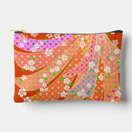 Blumenband-Kimono-Muster Zubehörtasche