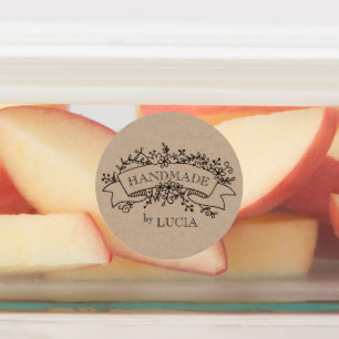 Blumenbanner Elegantes Skript Handmade Labels Etiketten
