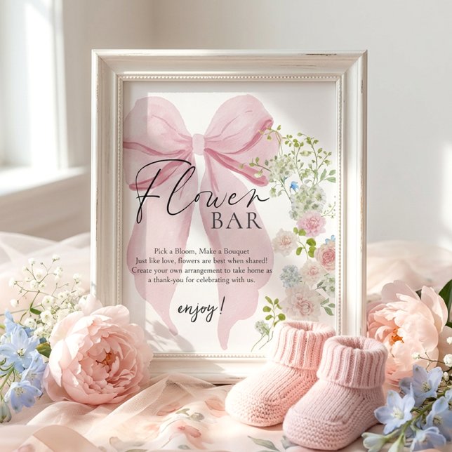 Blumenbar Baby Shower Karte Geschenke Schild (Von Creator hochgeladen)