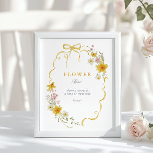Blumenbar Blumen-Frühlingsbogen Baby Shower Poster