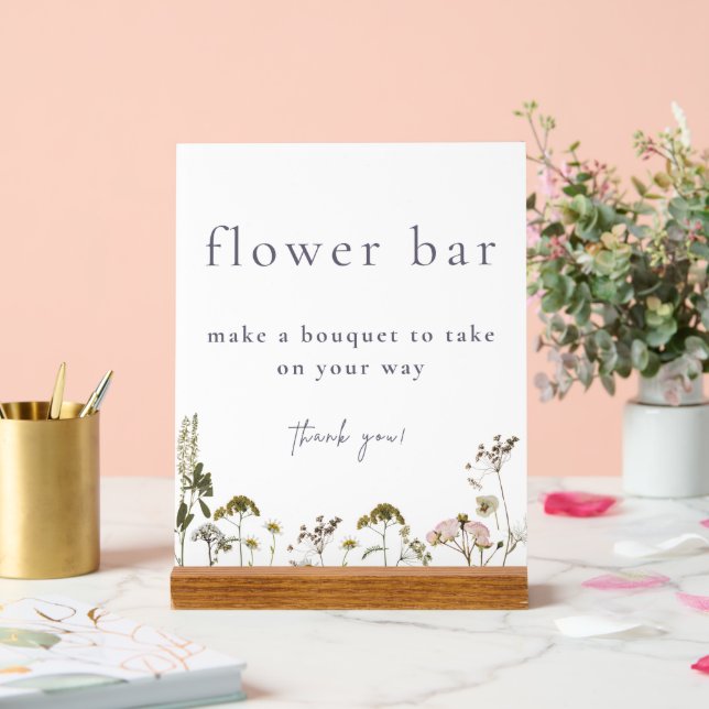Blumenbar-Strauß    Acrylschild (Hochzeit)