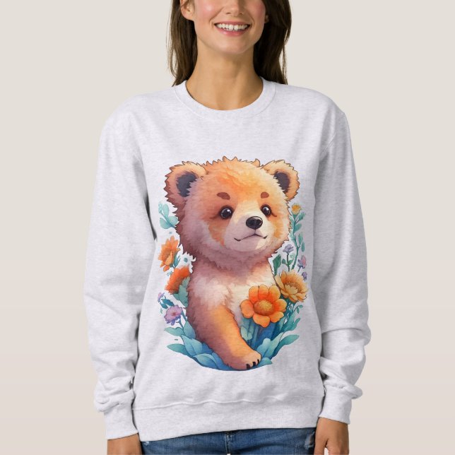 Blumenbär Sweatshirt (Vorderseite)