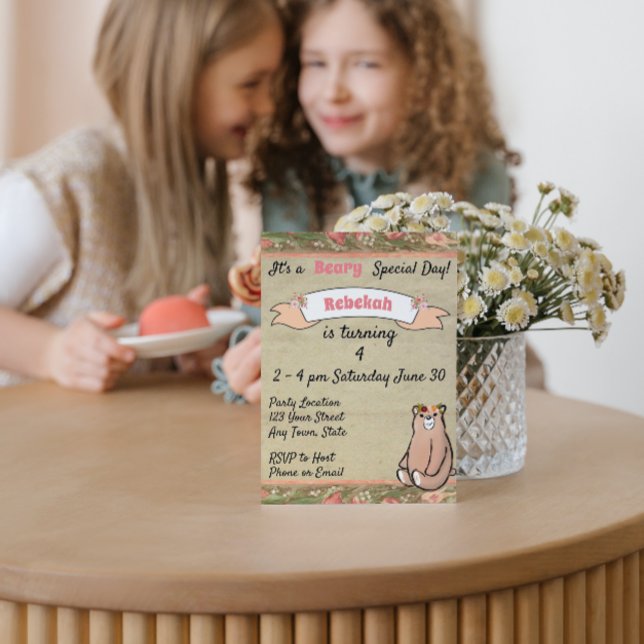 Blumenbär zum Geburtstag Einladung (Von Creator hochgeladen)